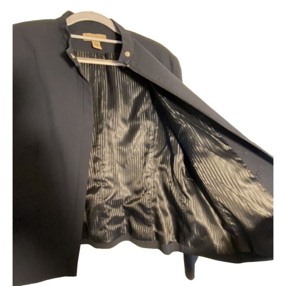 I.E. Women's Navy Jacket Blazer Y2K Classic Full Zip Pockets Vintage Lined sz 12 - Picture 3 of 7